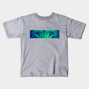 Lion Eyes (Turquoise) Kids T-Shirt